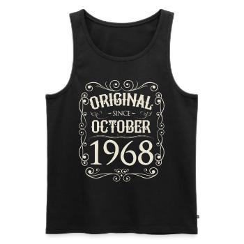 Vintage - Original since Oktober 1968 Geburtstag - Männer Premium Bio Tank Top - Schwarz - Vorne - Michal (187cm)