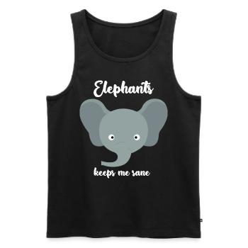 Éléphants Éléphant Mignon - Débardeur bio Premium Homme - noir - Devant - AI Model Male 178 light (178cm)