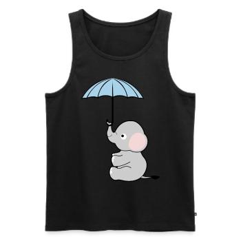 Elephant Umbrella Elephants - Männer Premium Bio Tank Top - Schwarz - Vorne - AI Model Male 178 light (178cm)