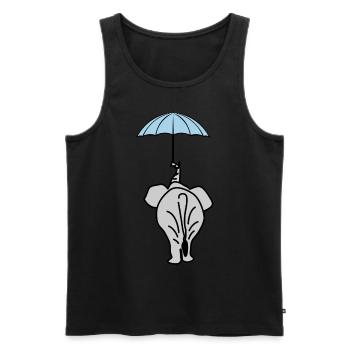 Elephant with Umbrella Elephants - Männer Premium Bio Tank Top - Schwarz - Vorne - AI Model Male 178 light (178cm)
