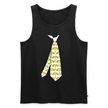 Yellow Umbrella Tie with Umbrellas - Männer Premium Bio Tank Top - Schwarz - Vorne - AI Model Male 178 light (178cm)
