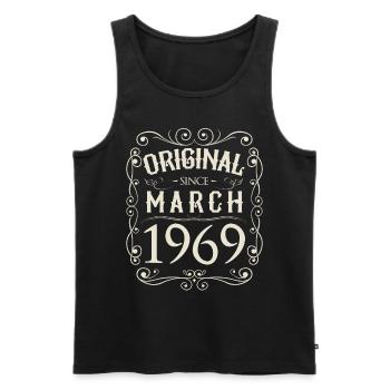 Vintage - Original since März 1969 Geburtstag - Männer Premium Bio Tank Top - Schwarz - Vorne - Michal (187cm)