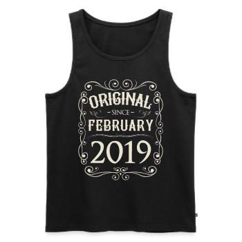 Vintage - Original since February 2019 Birthday - Men's Premium Organic Tank Top - black - Front - Michal (187cm)