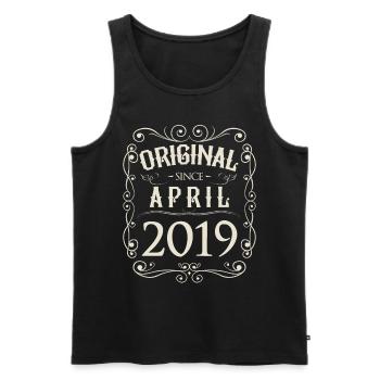 Vintage - Original since April 2019 Geburtstag - Männer Premium Bio Tank Top - Schwarz - Vorne - Michal (187cm)