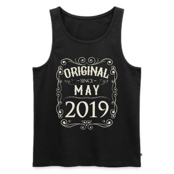 Vintage - Original since Mai 2019 Geburtstag - Männer Premium Bio Tank Top - Schwarz - Vorne - Michal (187cm)