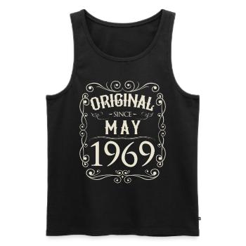 Vintage - Original since Mai 1969 Geburtstag - Männer Premium Bio Tank Top - Schwarz - Vorne - Michal (187cm)