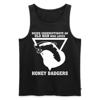 Honey Badgers Joke Honey Badger - Männer Premium Bio Tank Top - Schwarz - Vorne - AI Model Male 178 light (178cm)