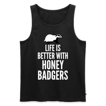 Honey Badger Joke Honey Badgers - Männer Premium Bio Tank Top - Schwarz - Vorne - AI Model Male 178 light (178cm)
