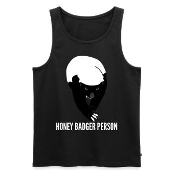 Honey Badgers Grumpy Honey Badger - Männer Premium Bio Tank Top - Schwarz - Vorne - AI Model Male 178 light (178cm)