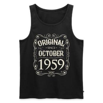 Vintage - Original since Oktober 1959 Geburtstag - Männer Premium Bio Tank Top - Schwarz - Vorne - Michal (187cm)