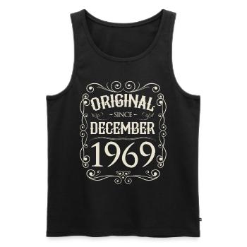 Vintage - Original since Dezember 1969 Geburtstag - Männer Premium Bio Tank Top - Schwarz - Vorne - Michal (187cm)