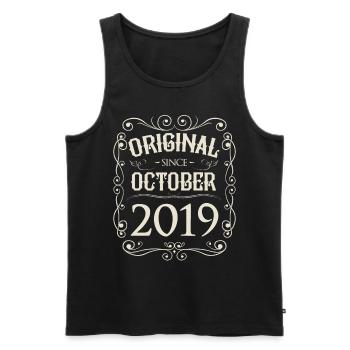 Vintage - Original since October 2019 Birthday - Men's Premium Organic Tank Top - black - Front - Michal (187cm)