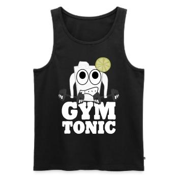 Gym Tonique Motivation Musculation - Débardeur bio Premium Homme - noir - Devant - Michal (187cm)