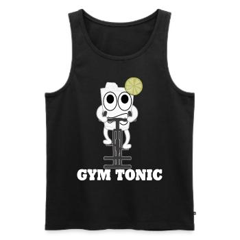 Gymnase de motivation pour le cyclisme en salle - Débardeur bio Premium Homme - noir - Devant - Michal (187cm)