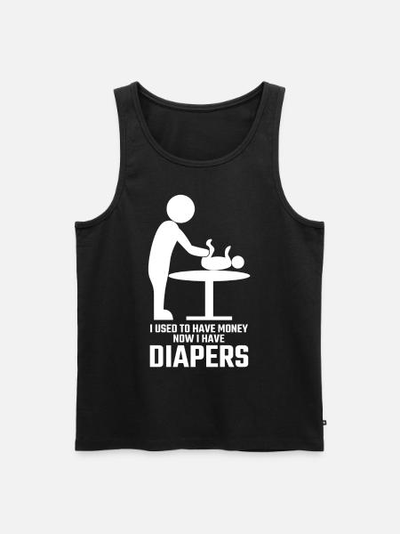 Pregnancy Announcement Baby Diapers - Men's Premium Organic Tank Top - black