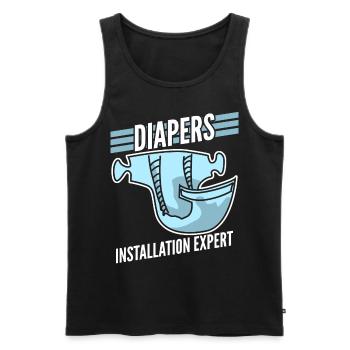 Diapers Baby Babies Parents - Men's Premium Organic Tank Top - black - Front - AI Model Male 178 light (178cm)
