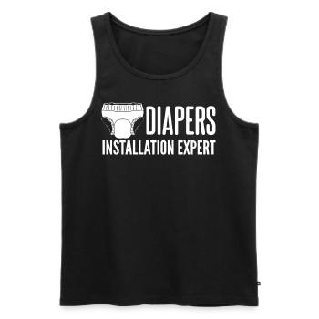 Diapers Baby Babies Parents Diaper - Men's Premium Organic Tank Top - black - Front - AI Model Male 178 light (178cm)