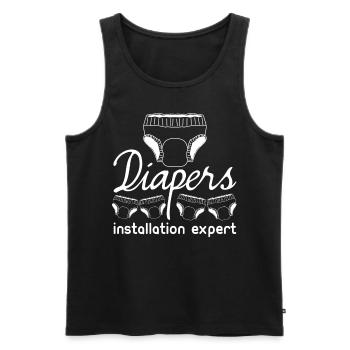 Diapers Baby Parents Diaper Pregnancy - Men's Premium Organic Tank Top - black - Front - AI Model Male 178 light (178cm)