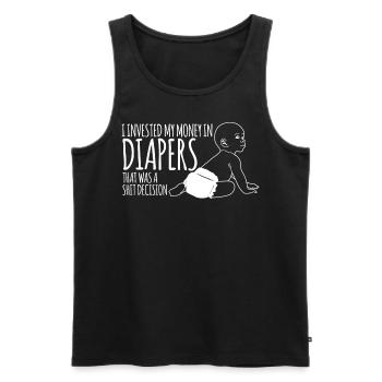 Parents Baby Diapers Diaper Pregnancy - Men's Premium Organic Tank Top - black - Front - AI Model Male 178 light (178cm)