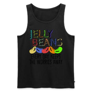 Fèves à la gelée Jelly Bean - Débardeur bio Premium Homme - noir - Devant - AI Model Male 178 light (178cm)