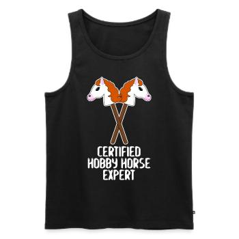 Hobby Horse Équipe d’experts Hobby Horsing - Débardeur bio Premium Homme - noir - Devant - Michal (187cm)