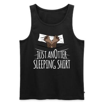 Otter Just AnOtter Sleeping Shirt Otters - Men's Premium Organic Tank Top - black - Front - AI Model Male 178 light (178cm)