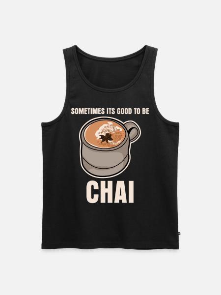 Chai Tea Chai Latte - Men's Premium Organic Tank Top - black