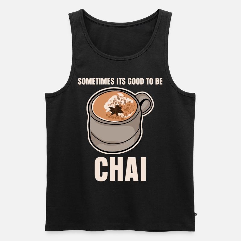 Chai Tea Chai Latte - Männer Premium Bio Tank Top - Schwarz