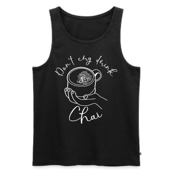 Drink Chai Tea Chai Latte - Men's Premium Organic Tank Top - black - Front - AI Model Male 178 light (178cm)