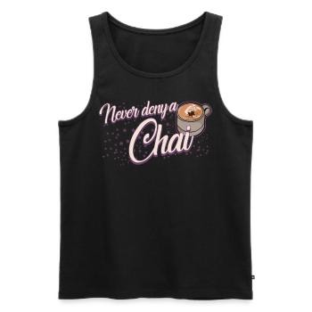 Chai Tea Joke Chai Latte - Men's Premium Organic Tank Top - black - Front - AI Model Male 178 light (178cm)