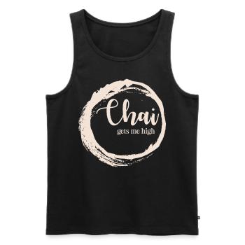 Chai Tea Drinking Chai Latte - Men's Premium Organic Tank Top - black - Front - AI Model Male 178 light (178cm)