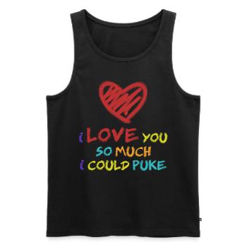 Blague de la Saint-Valentin - Débardeur bio Premium Homme - noir - Devant - Michal (187cm)