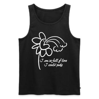 Fleur de vomir de la Saint-Valentin - Débardeur bio Premium Homme - noir - Devant - Michal (187cm)