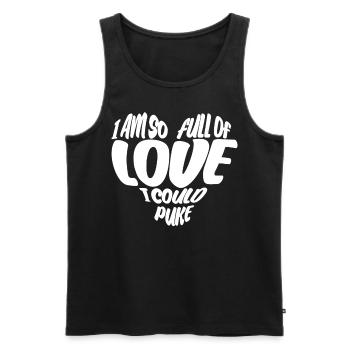 Coeur de petite amie de la Saint-Valentin - Débardeur bio Premium Homme - noir - Devant - Michal (187cm)