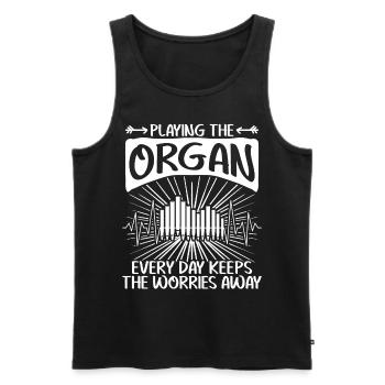 Organist Organ Player Music - Men's Premium Organic Tank Top - black - Front - AI Model Male 178 light (178cm)