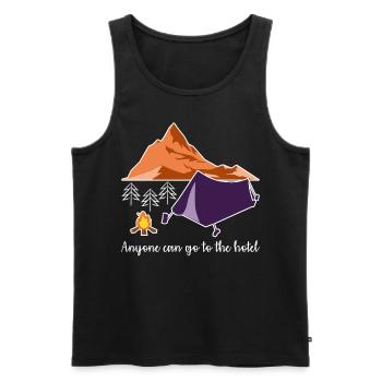 Camping Tents Outdoor Tent - Männer Premium Bio Tank Top - Schwarz - Vorne - AI Model Male 178 light (178cm)