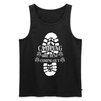 Camping Tents Outdoor Hike Hiking Tent - Männer Premium Bio Tank Top - Schwarz - Vorne - AI Model Male 178 light (178cm)
