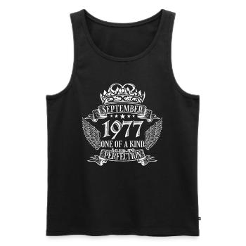 One of a Kind September 1977 Birthday - Men's Premium Organic Tank Top - black - Front - Michal (187cm)