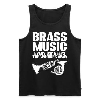 French Horn Trumpet Brass Music - Men's Premium Organic Tank Top - black - Front - Michal (187cm)