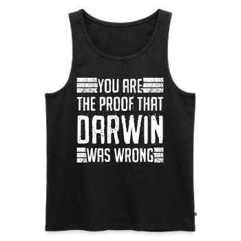 Darwinisme Misanthrope - Débardeur bio Premium Homme - noir - Devant - AI Model Male 178 light (178cm)