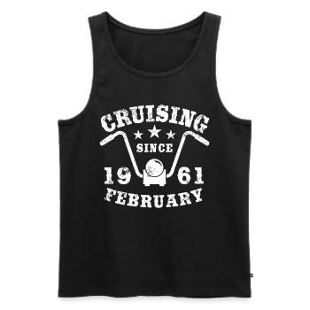 Cruising Biker Geburtstag Februar 1961 Motorrad - Männer Premium Bio Tank Top - Schwarz - Vorne - AI Model Male 178 light (178cm)