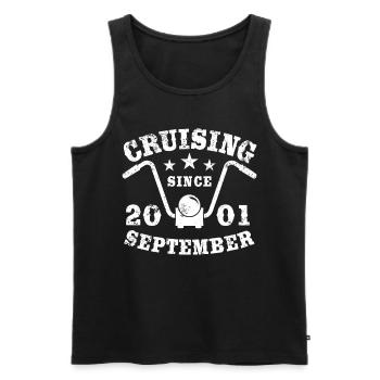 Cruising Biker Geburtstag September 2001 Motorrad - Männer Premium Bio Tank Top - Schwarz - Vorne - Michal (187cm)