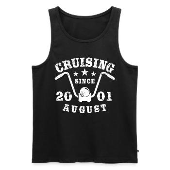 Cruising Biker Geburtstag August 2001 Motorrad - Männer Premium Bio Tank Top - Schwarz - Vorne - Michal (187cm)