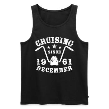 Cruising Biker Geburtstag Dezember 1961 Motorrad - Männer Premium Bio Tank Top - Schwarz - Vorne - AI Model Male 178 light (178cm)