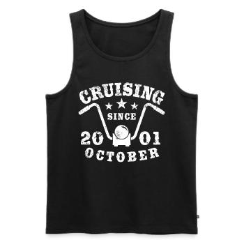 Cruising Biker Geburtstag Oktober 2001 Motorrad - Männer Premium Bio Tank Top - Schwarz - Vorne - Michal (187cm)