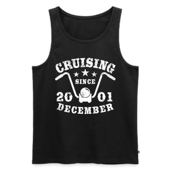 Cruising Biker Geburtstag Dezember 2001 Motorrad - Männer Premium Bio Tank Top - Schwarz - Vorne - Michal (187cm)