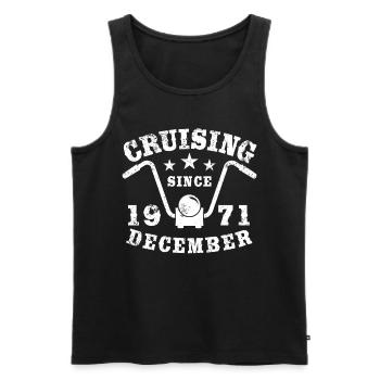 Cruising Biker Geburtstag Dezember 1971 Motorrad - Männer Premium Bio Tank Top - Schwarz - Vorne - Michal (187cm)