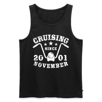 Cruising Biker Geburtstag November 2001 Motorrad - Männer Premium Bio Tank Top - Schwarz - Vorne - Michal (187cm)