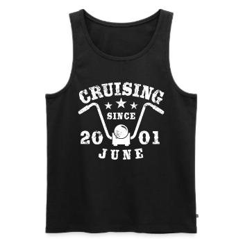 Cruising Biker Geburtstag Juni 2001 Motorrad - Männer Premium Bio Tank Top - Schwarz - Vorne - Michal (187cm)