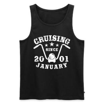 Cruising Biker Geburtstag Januar 2001 Motorrad - Männer Premium Bio Tank Top - Schwarz - Vorne - Michal (187cm)